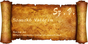 Szaszkó Valéria névjegykártya