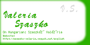 valeria szaszko business card